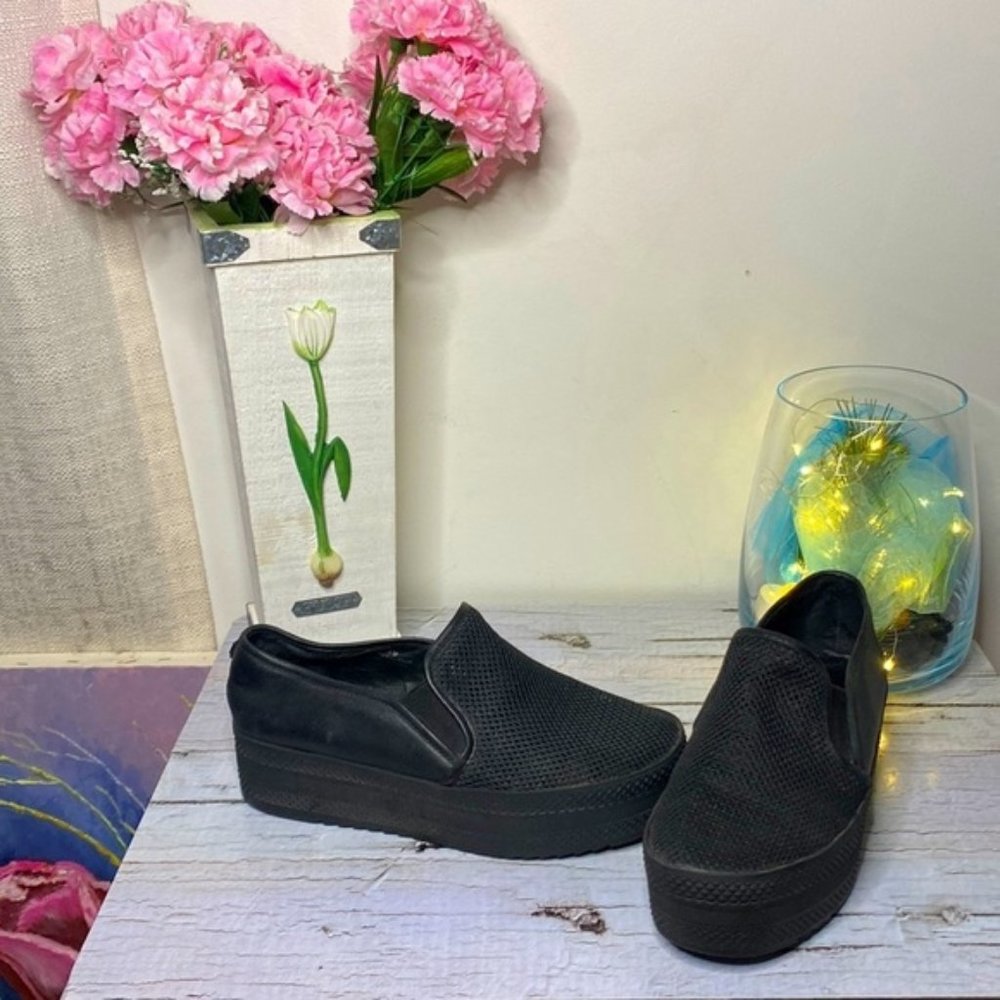 🌷Rudsak🌷 Black Leather Breathable Comfort Wedge Walking Shoes Size 39